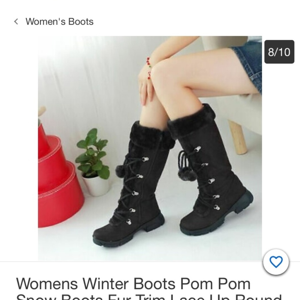 Womens Furry Trim Candy College BOOTS